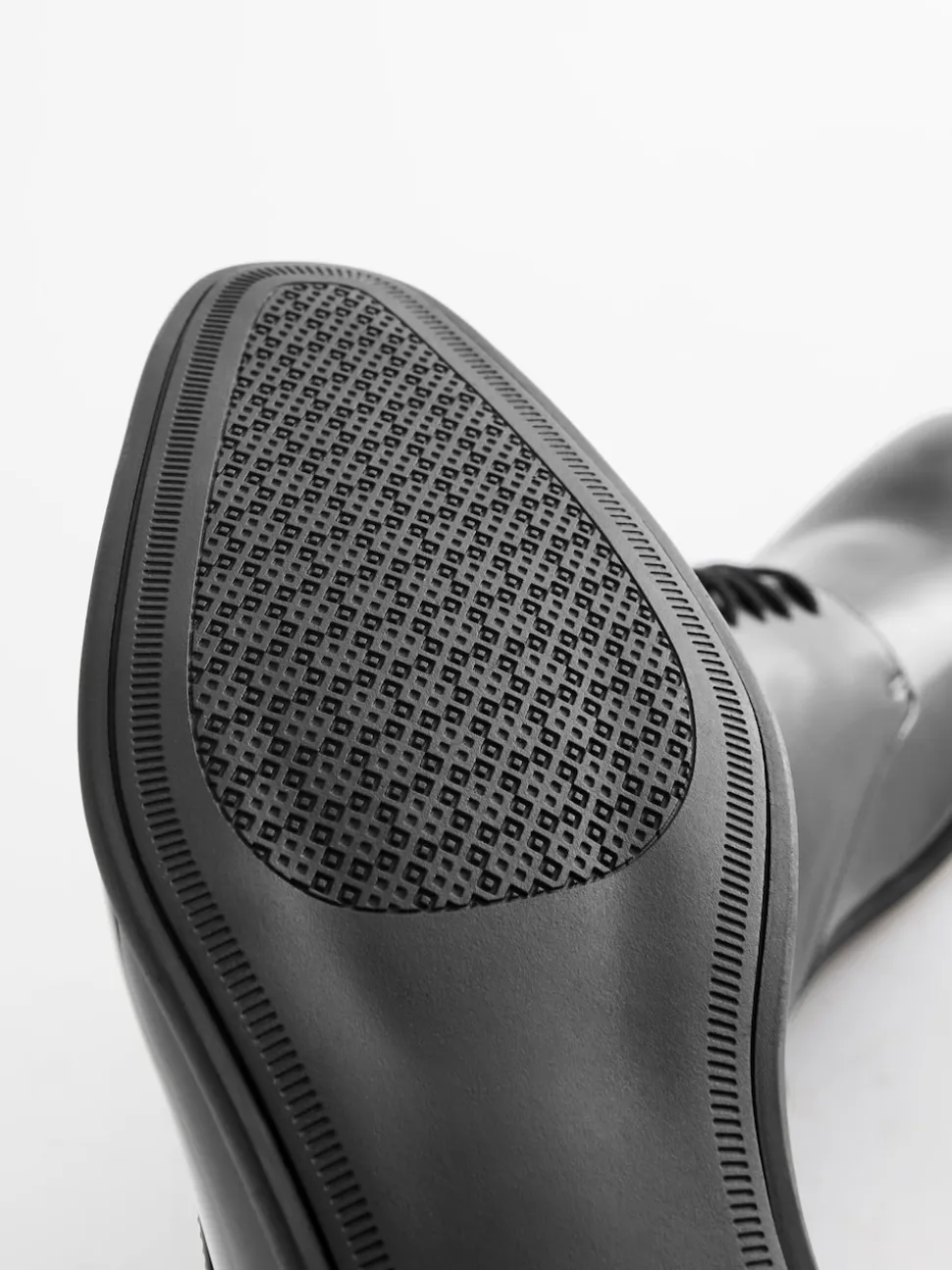 Black Hi-shine Derby Lace- Up Shoes