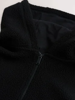 Black Hooded Borg Fleece