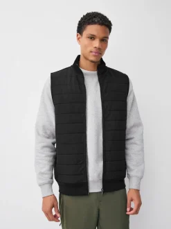 Black Hybrid Full Zip Gilet