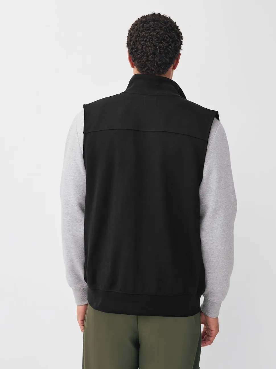 Black Hybrid Full Zip Gilet
