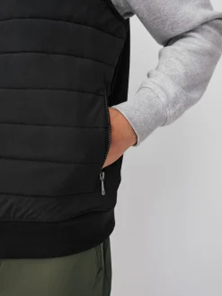 Black Hybrid Full Zip Gilet