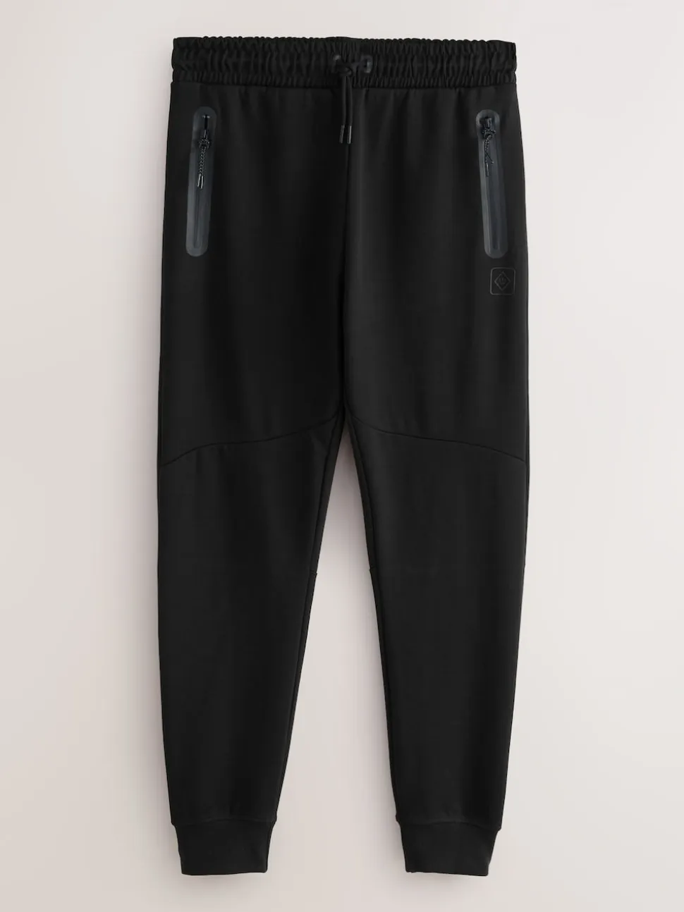 Black Interlock Soft Touch Cuffed Joggers