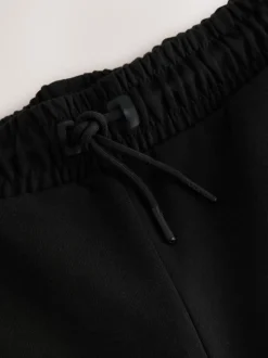 Black Interlock Soft Touch Cuffed Joggers