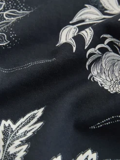 Black Japanese Style Print Short Sleeve Shirt