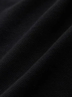 Black Jersey Twill Popper Shacket