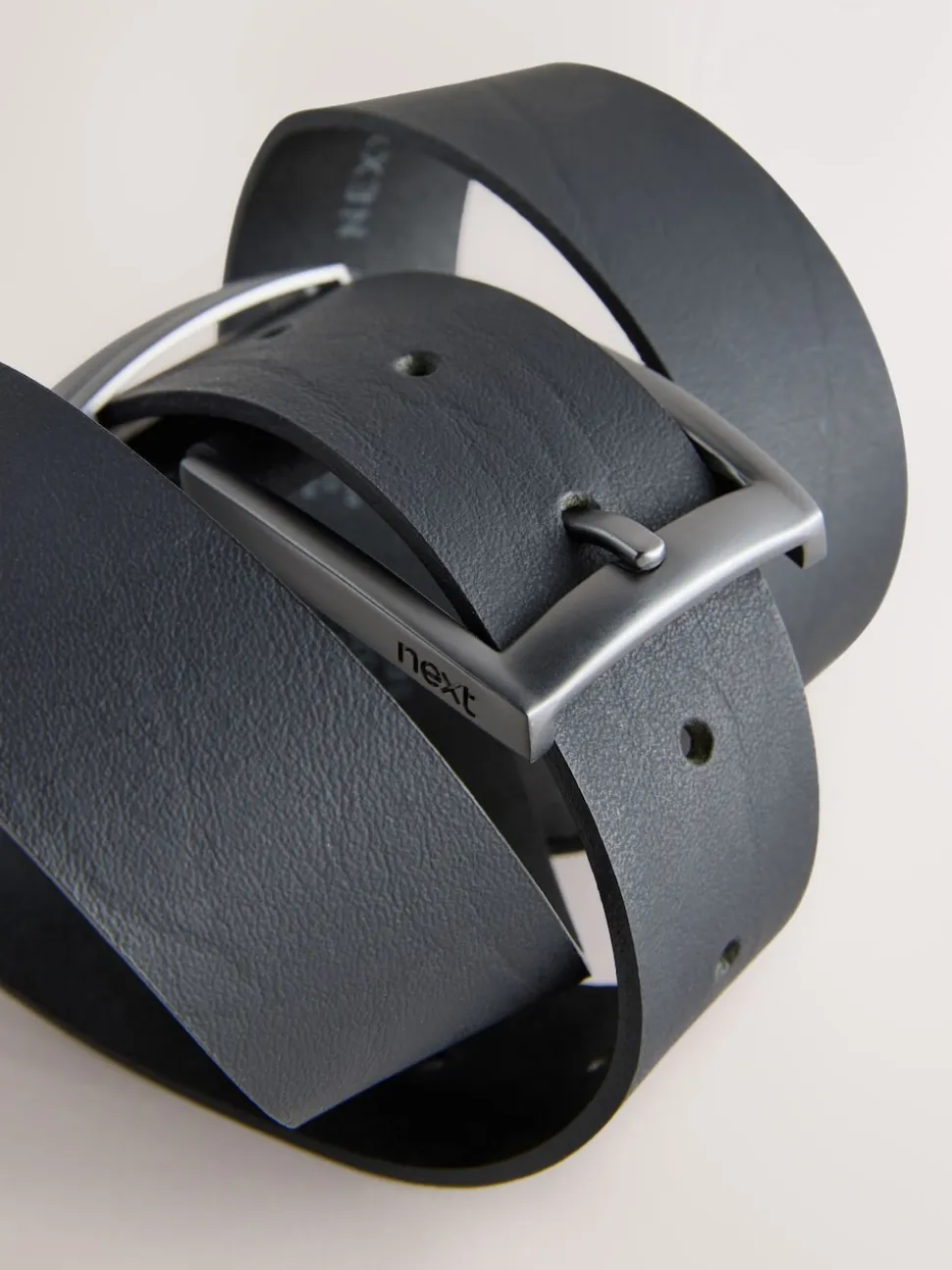 Black Leather Belt With Double Keeperloop