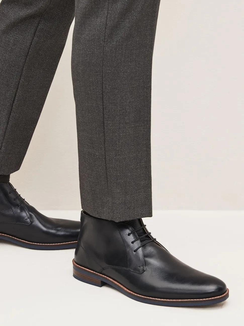 Black Leather Chukka Boots