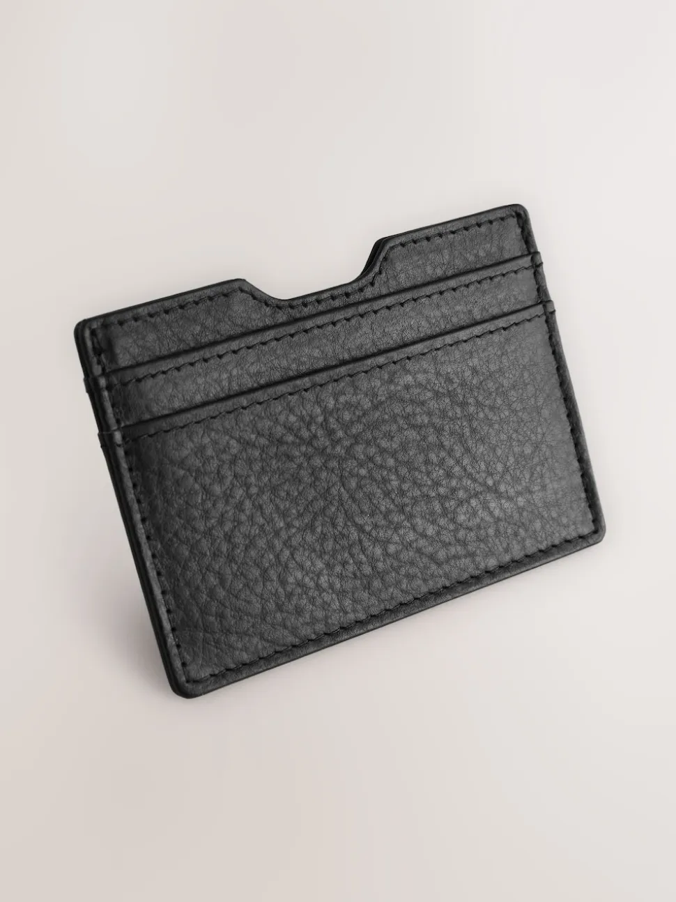 Black Leather Grainy Card Holder