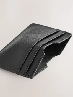 Black Leather Grainy Card Holder