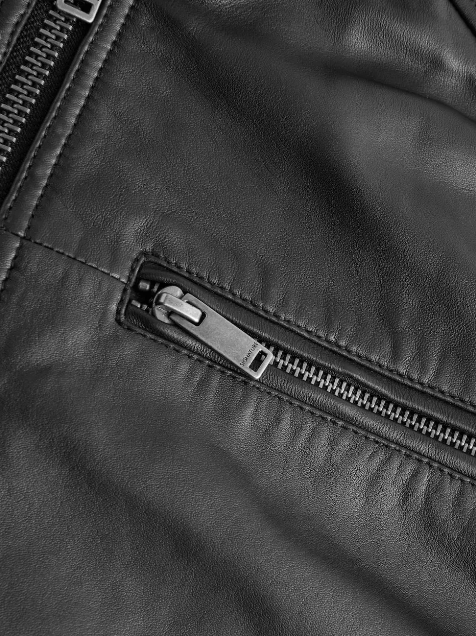 Black Leather Signature Racer Jacket