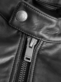 Black Leather Signature Racer Jacket