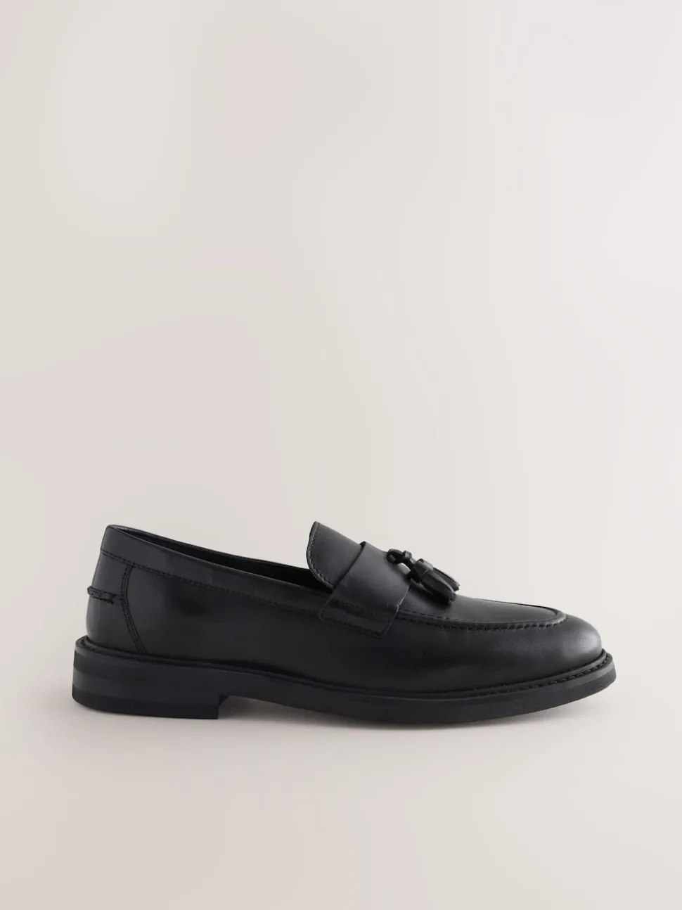 Black Leather Tassel Loafers
