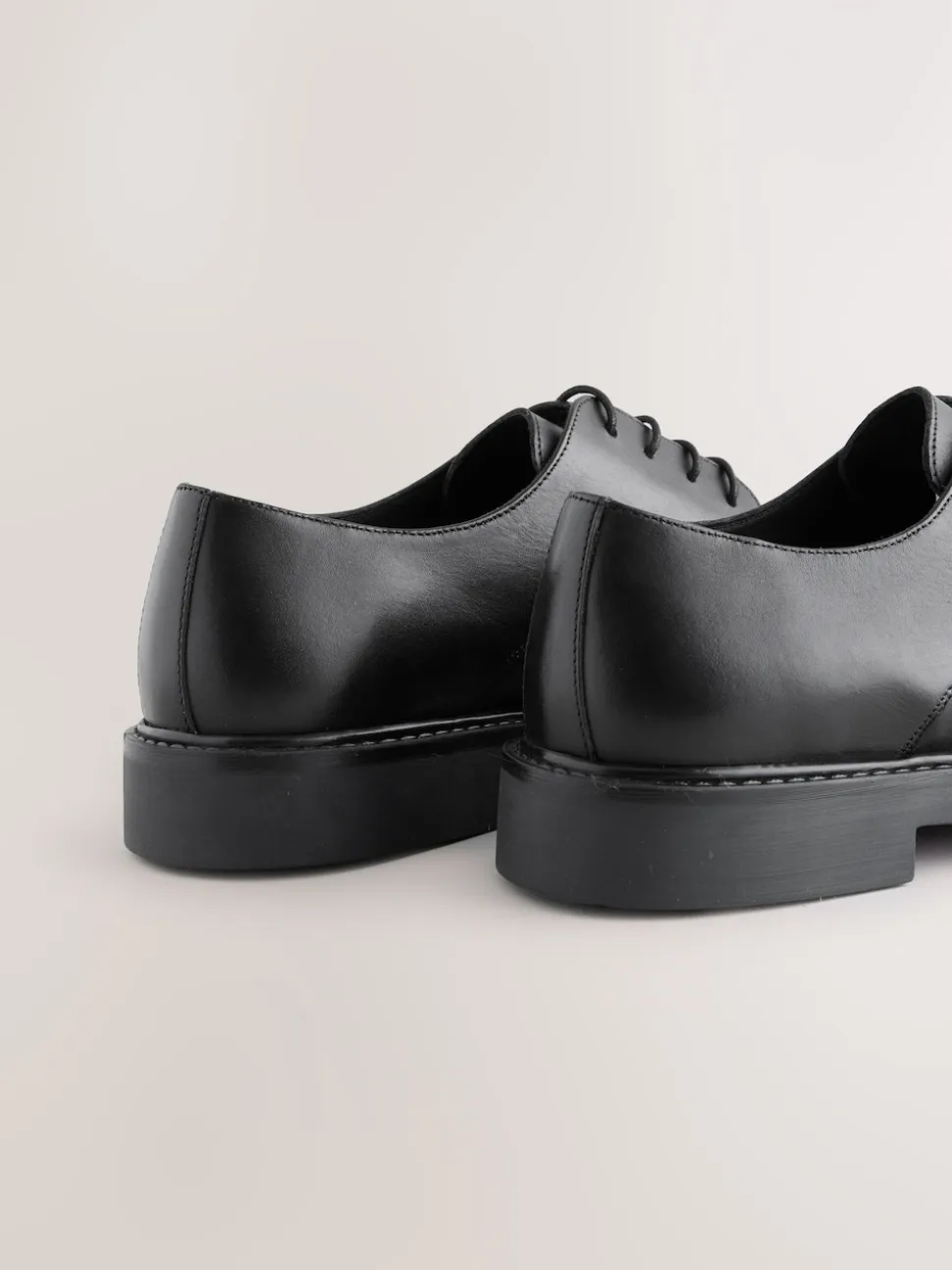 Black Leather Toe Cap Shoes