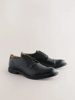 Black Leather Toecap Shoes