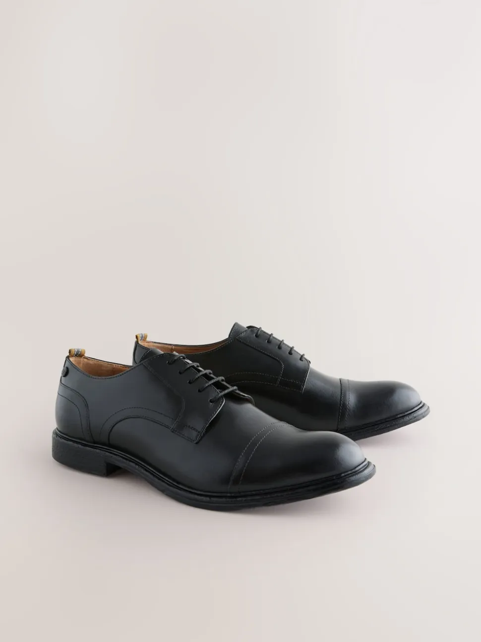Black Leather Toecap Shoes