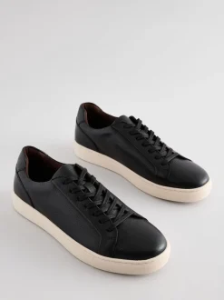 Black Leather Trainers