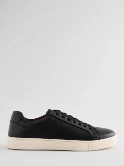 Black Leather Trainers