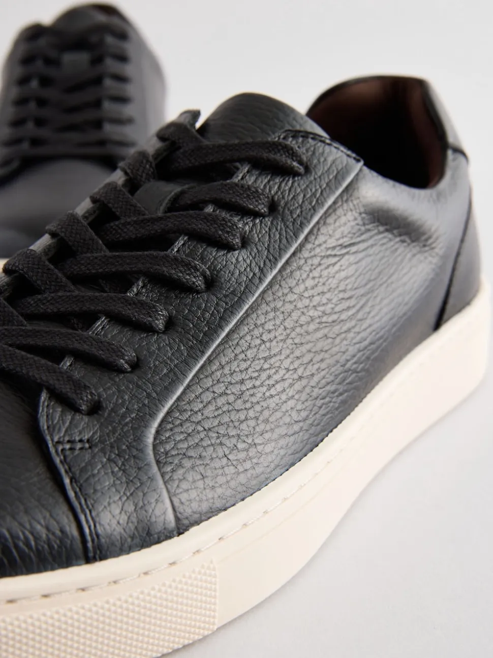 Black Leather Trainers