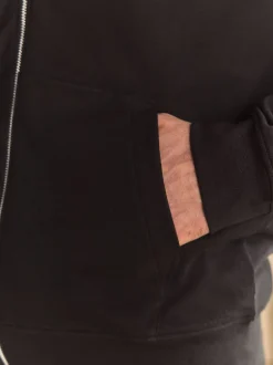 Black Lightweight Zip Up Hoodie