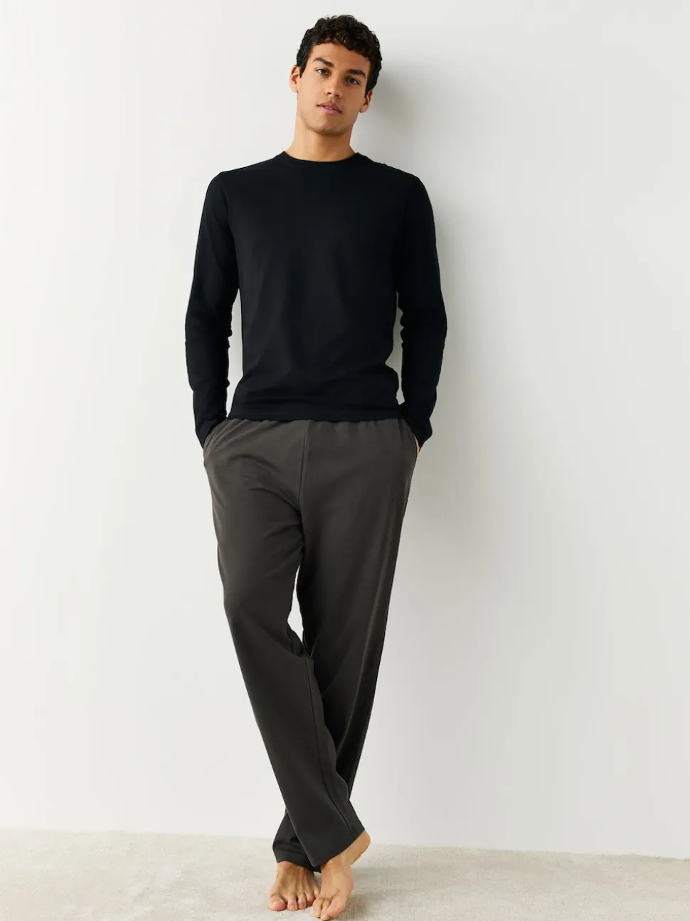 Black Long Sleeve Layering T-Shirts 5 Pack