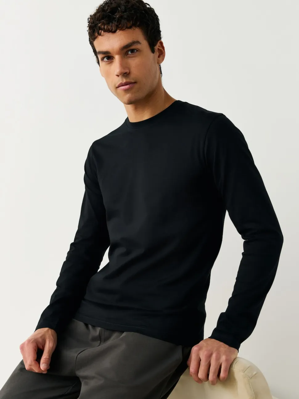 Black Long Sleeve Layering T-Shirts 5 Pack