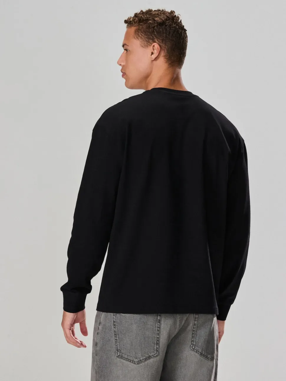 Black Long Sleeve Relaxed Fit Heavyweight T-Shirt