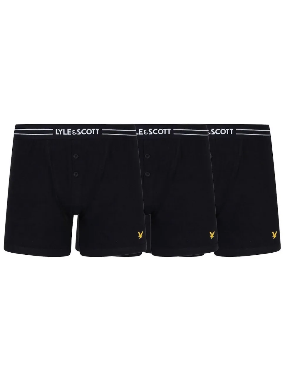 Black Lyle & Scott Button Fly Trunks 3 Pack