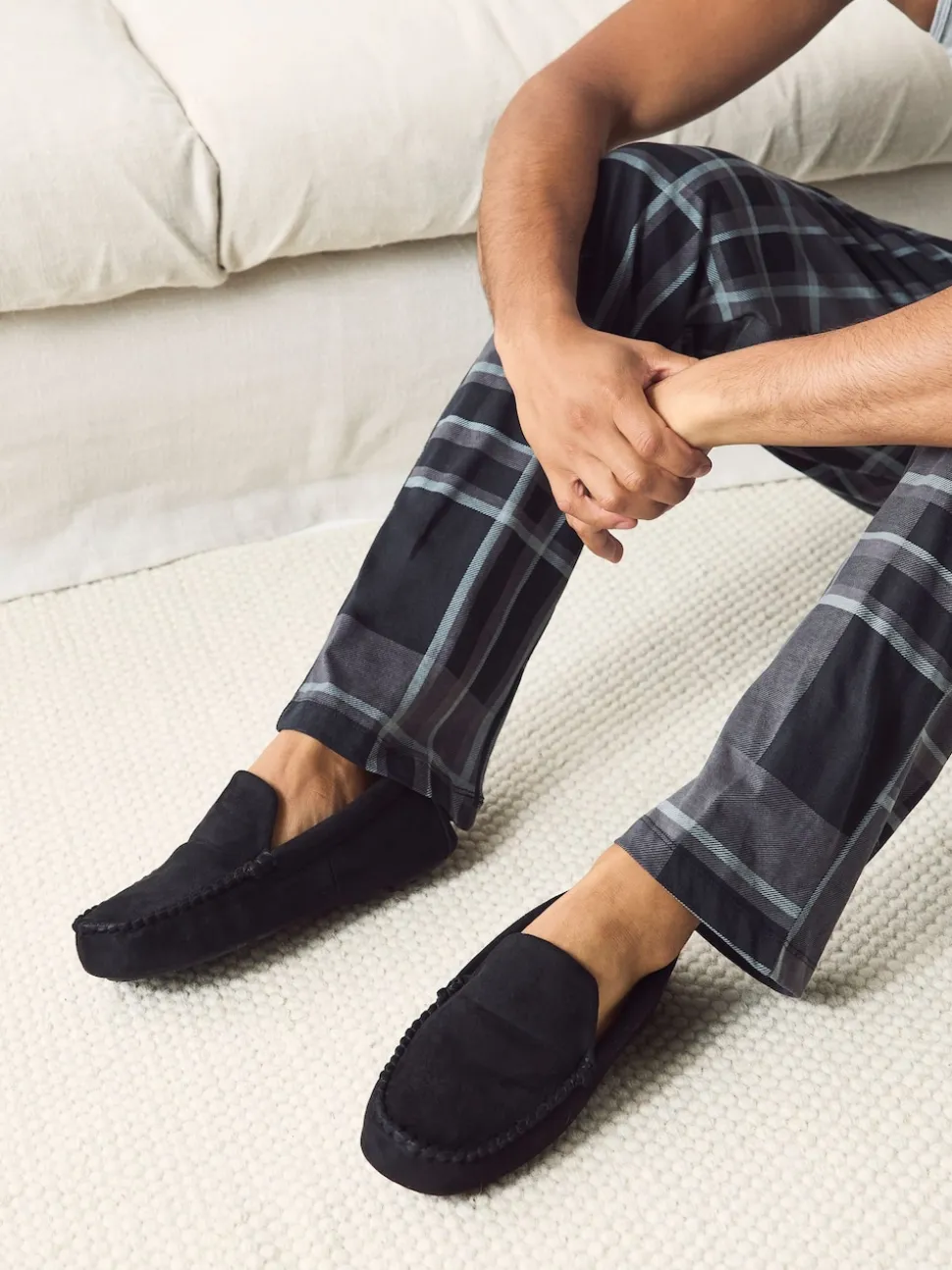 Black Moccasin Slippers