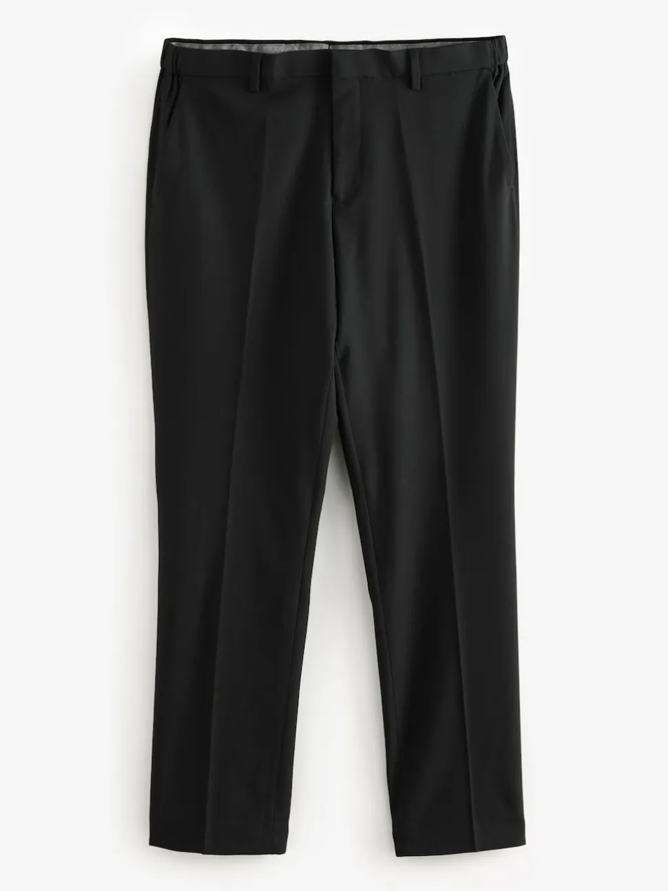 Black Muscle Fit Elasticated Waist Motionflex Stretch Smart Trousers