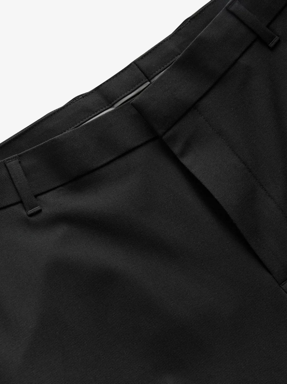 Black Muscle Fit Elasticated Waist Motionflex Stretch Smart Trousers