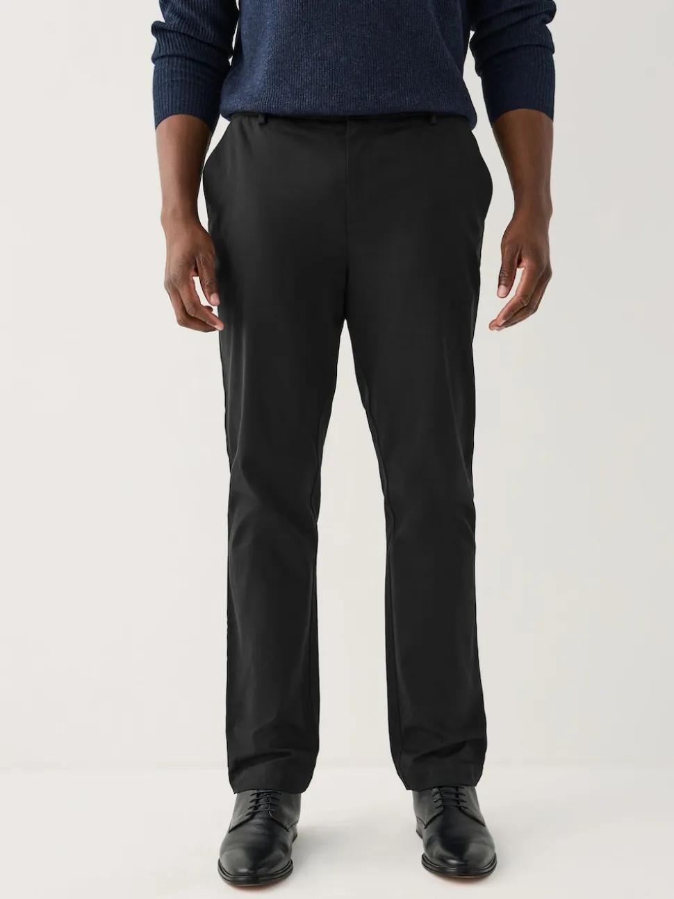 Black Muscle Fit N.Premium Smart Cotton TENCEL™ Lyocell Blend Chinos With Comfort Waistband