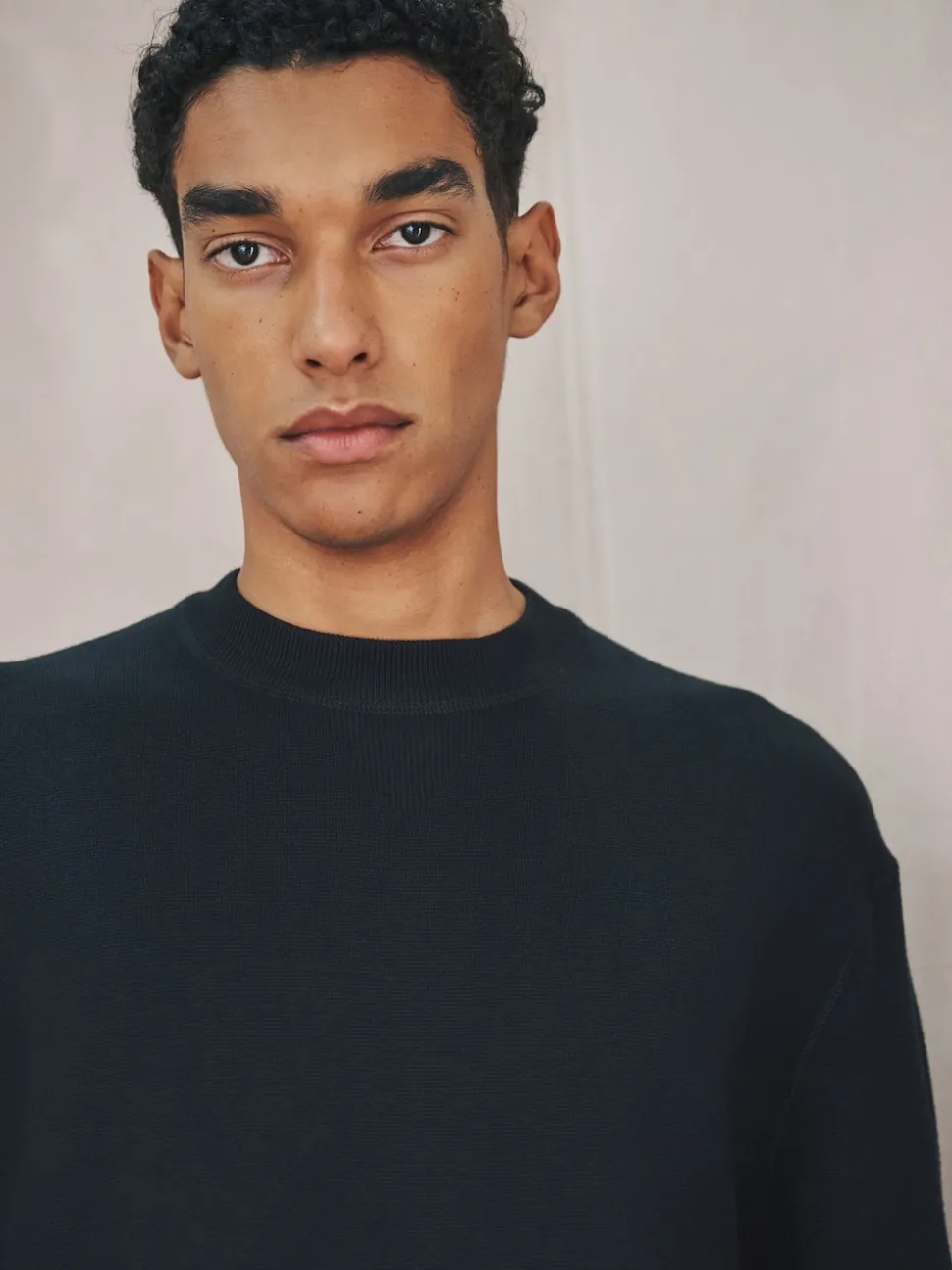 Black N. Premium Cotton Rich Relaxed Fit Mid Weight Knitted Sweatshirt