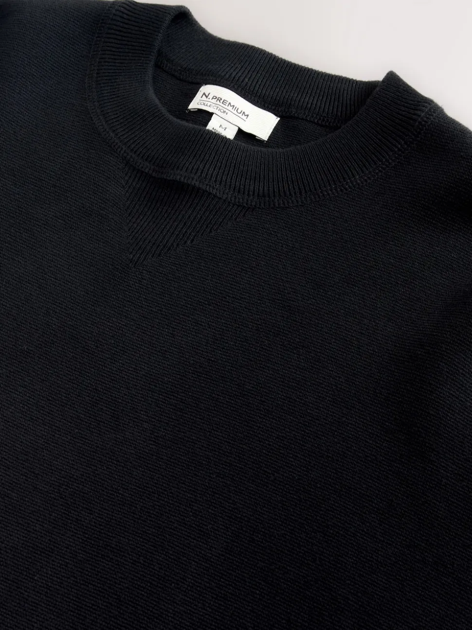 Black N. Premium Cotton Rich Relaxed Fit Mid Weight Knitted Sweatshirt