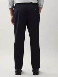 Black N.Premium Regular Tapered Fit Smart Cotton Chinos with Elasticated Back and Stretch