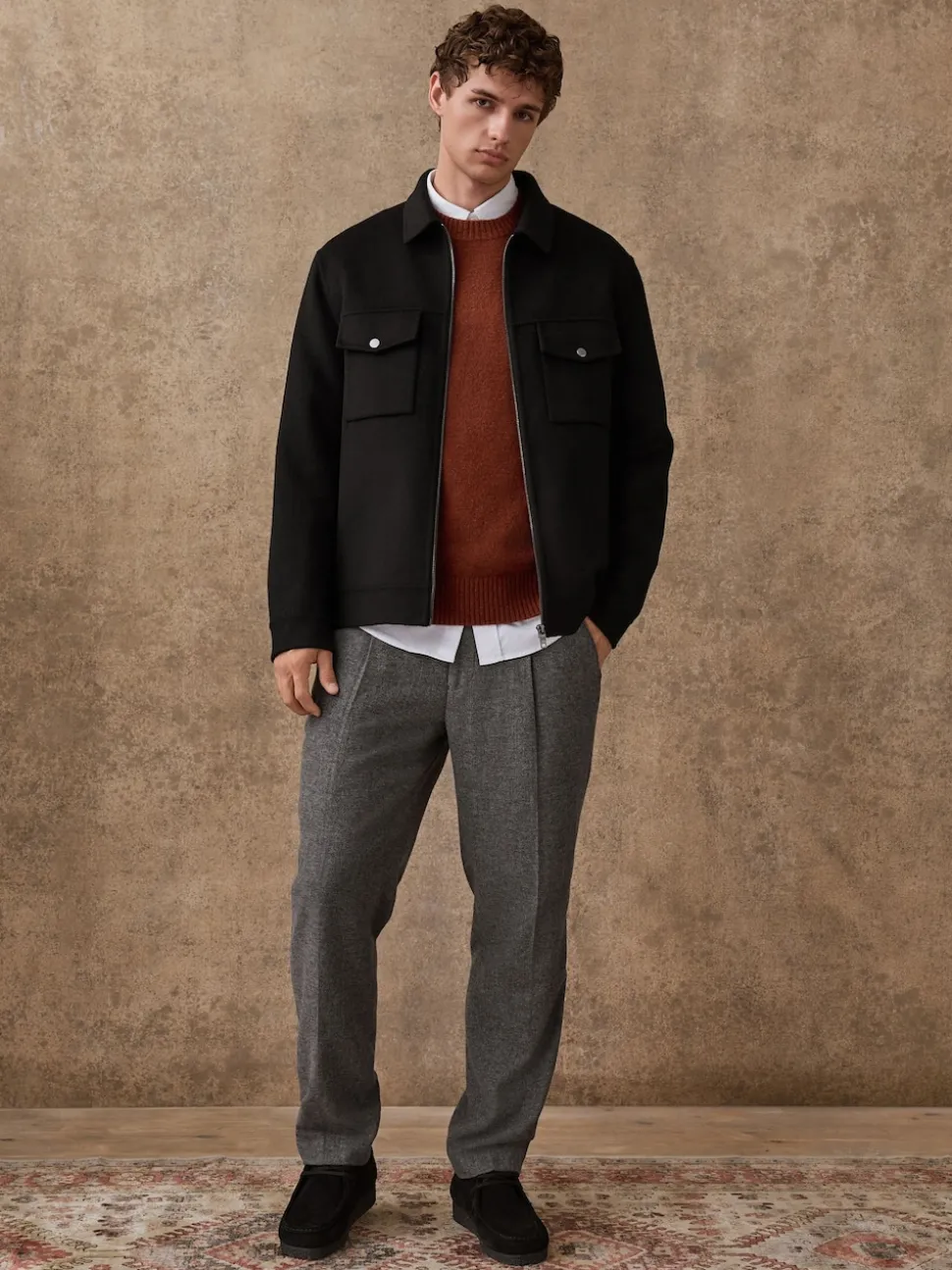 Black N.Premium Wool Rich Soft Touch Jacket