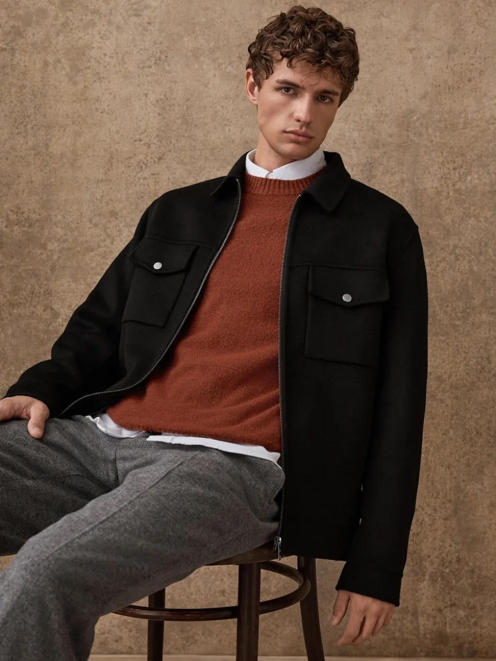 Black N.Premium Wool Rich Soft Touch Jacket
