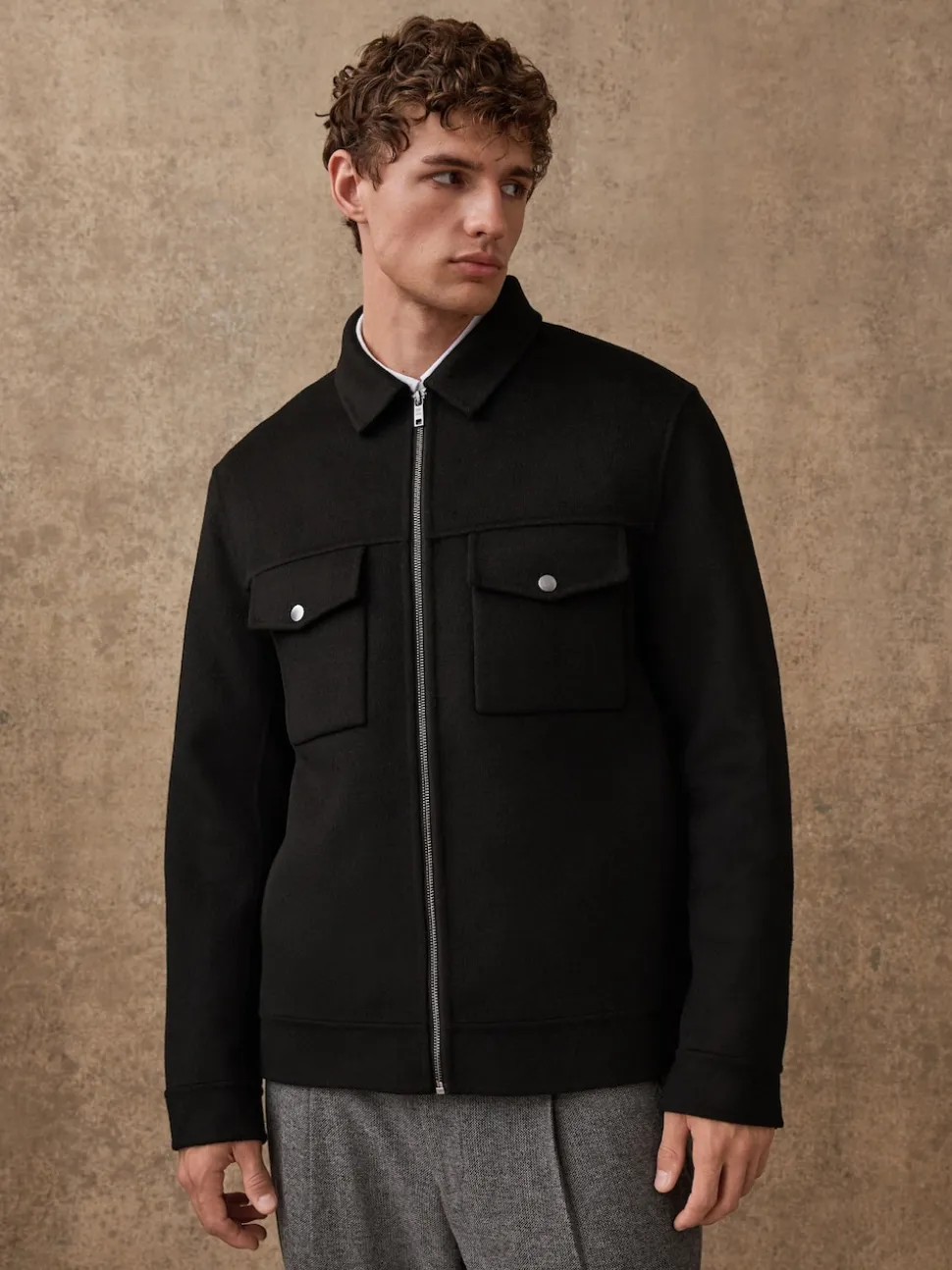 Black N.Premium Wool Rich Soft Touch Jacket