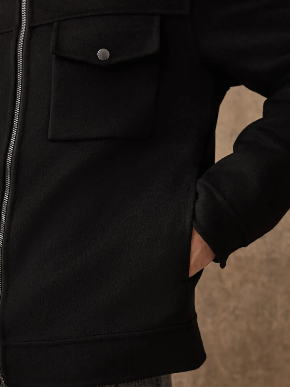 Black N.Premium Wool Rich Soft Touch Jacket