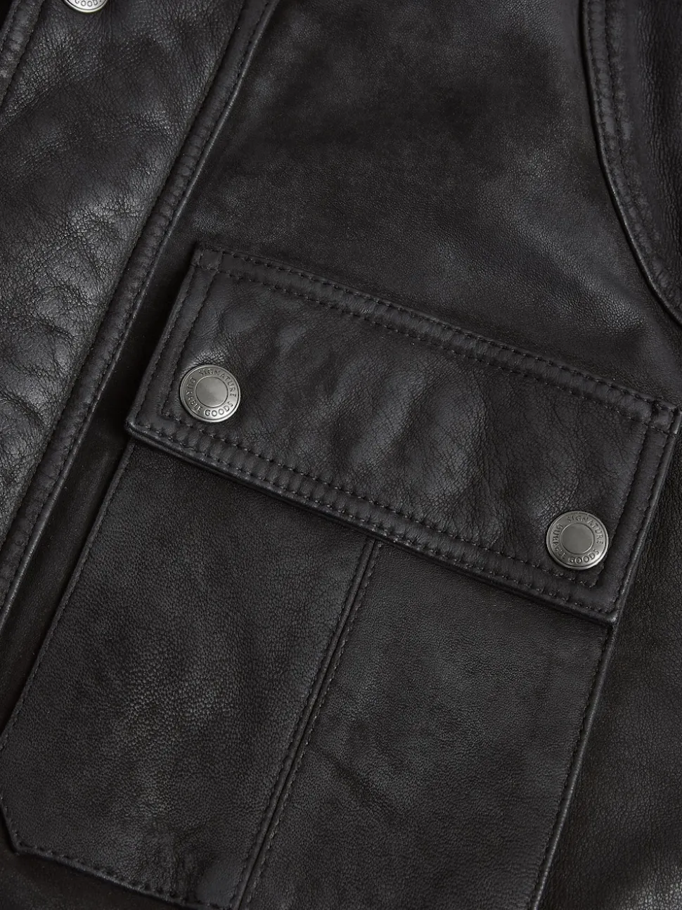 Black Nubuck Signature Four Pocket Leather Biker Jacket