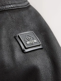 Black Nubuck Signature Four Pocket Leather Biker Jacket