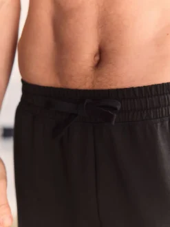 Black Open Loopback Soft Touch Cuffed Joggers