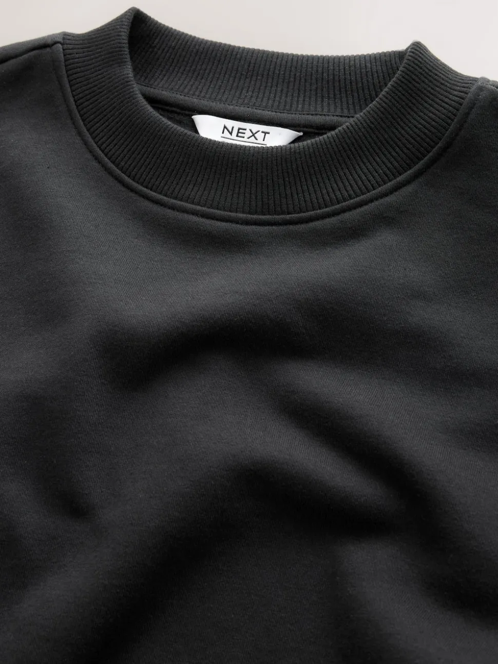 Black Oversized Heavyweight Cotton Rich Crew Neck Sweatshirt