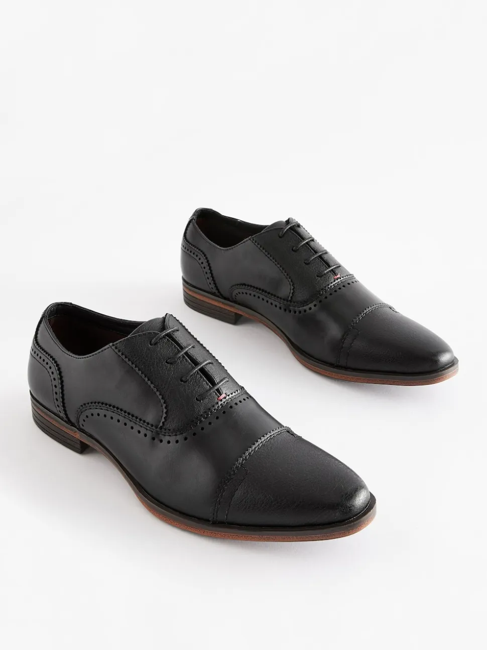 Black Oxford Toe Cap Shoes