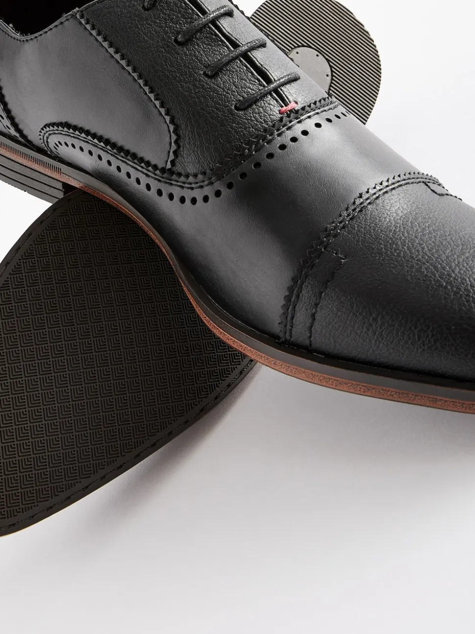 Black Oxford Toe Cap Shoes