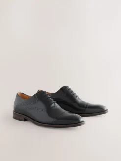 Black Oxford Toecap Shoes