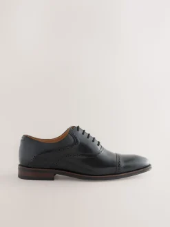 Black Oxford Toecap Shoes