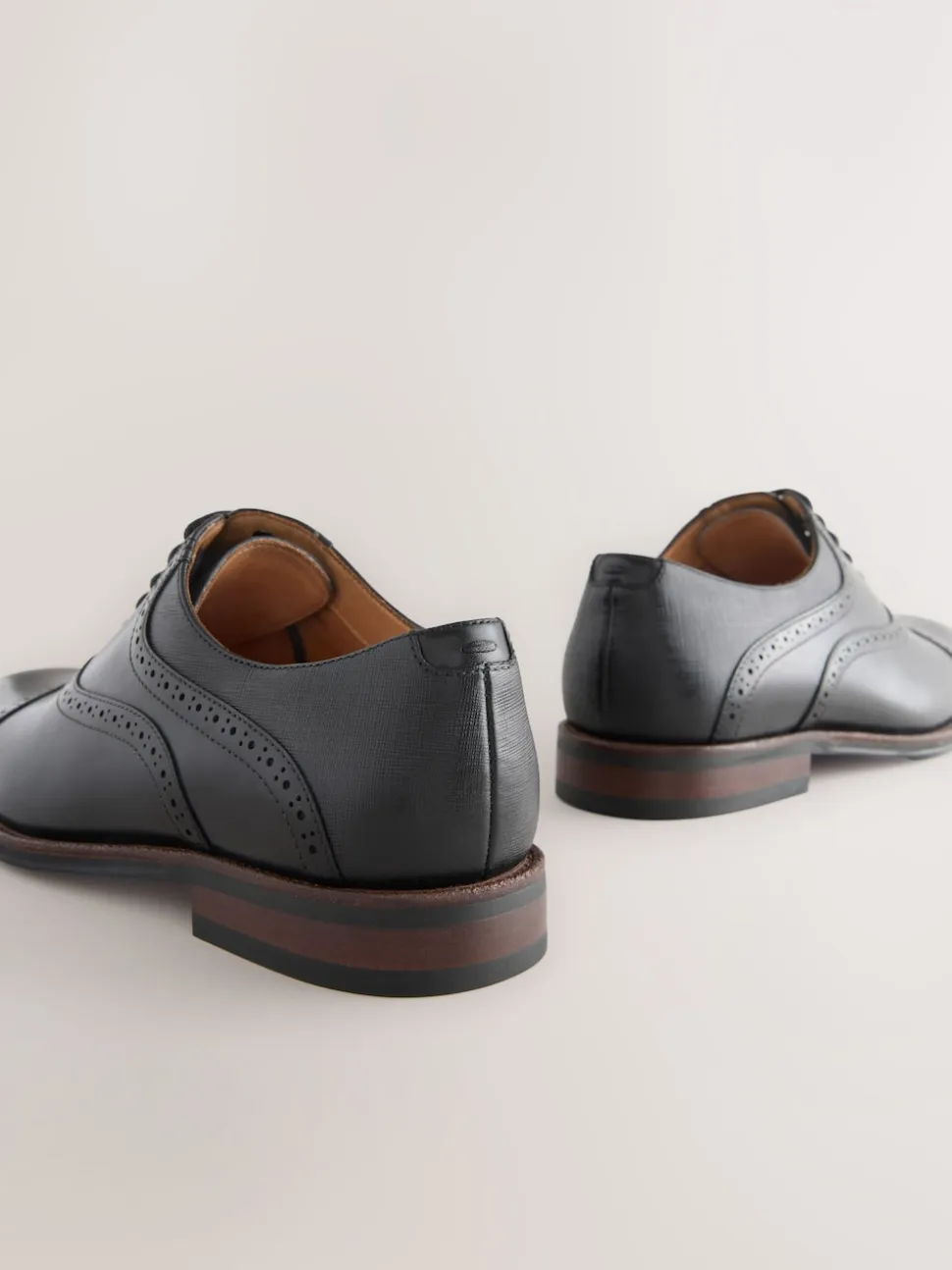 Black Oxford Toecap Shoes