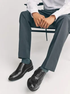 Black Oxford Wingcap Leather Shoes