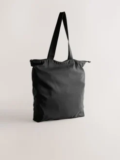 Black Packable Tote Bag