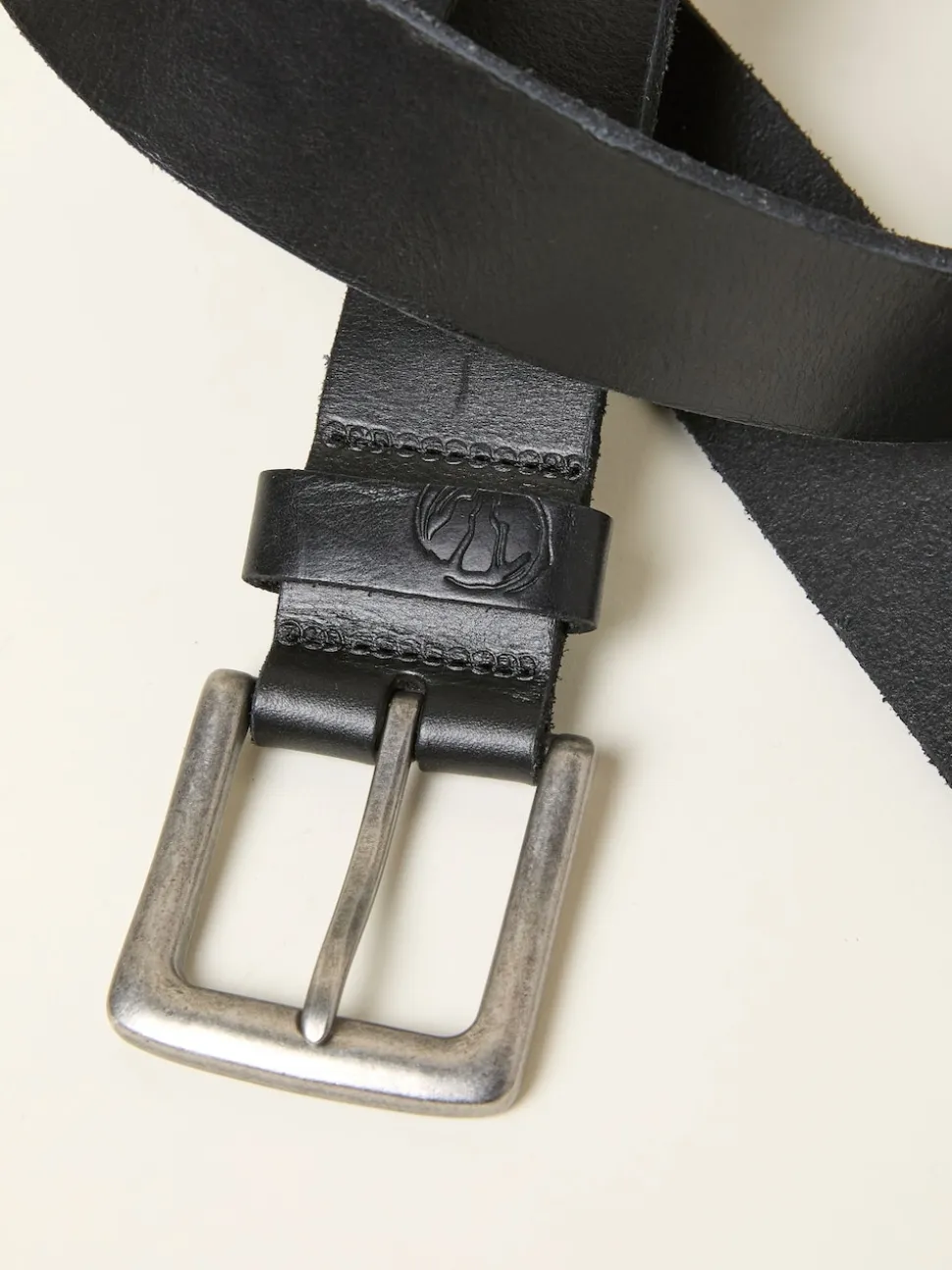 Black Plain Leather Belt